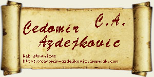 Čedomir Azdejković vizit kartica